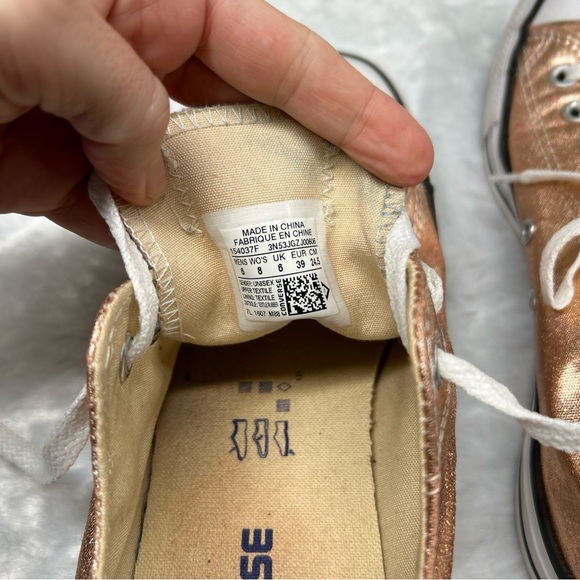Converse Low Tops Metallic Sunset 154037F M6 W8 EU39 Rose Gold Sneakers Lace Up - Picture 3 of 6